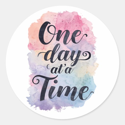 Gentle Watercolor Motivational Message Runder Aufkleber (Vorderseite)