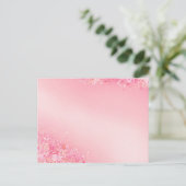Gentle Watercolor Pink Floral Border Postcard Postkarte (Stehend Vorderseite)