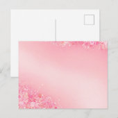 Gentle Watercolor Pink Floral Border Postcard Postkarte (Vorne/Hinten)