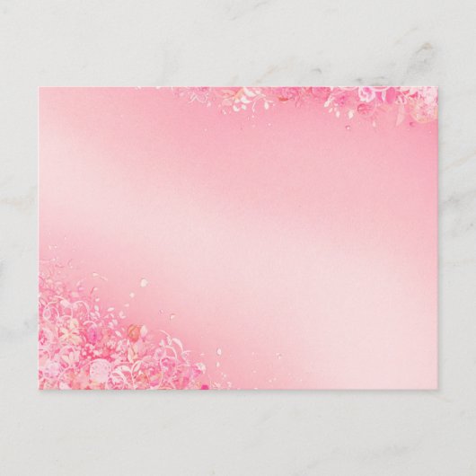 Gentle Watercolor Pink Floral Border Postcard Postkarte (Vorderseite)