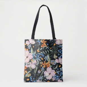 Gentle Watercolor: Rosa Blumenberries Tasche