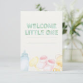 Gentle Watercolor Willkommen Kleine Kinderdusche Karte (Stehend Vorderseite)