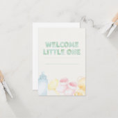 Gentle Watercolor Willkommen Kleine Kinderdusche Karte (Vorderseite/Rückseite Beispiel)