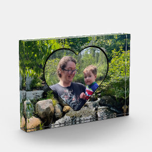 Gentle Waterfall Scene Calm Natural heart Vorlage Fotoblock
