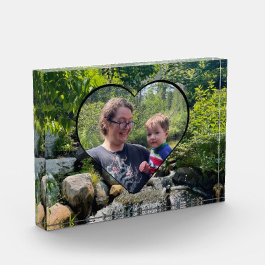 Gentle Waterfall Scene Calm Natural heart Vorlage Fotoblock (Links)