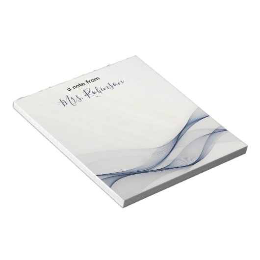 Gentle Wavy Lines Lehrer Bewertung Custom Notizblock (angewinkelt)