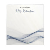 Gentle Wavy Lines Lehrer Bewertung Custom Notizblock (Vorderseite)