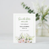 Gentle White Calla Lily Rose Hochzeit speichern da Ankündigungspostkarte (Stehend Vorderseite)