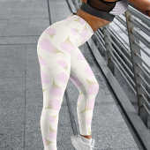 Gentle White Floral Pastel Petals Muster Leggings