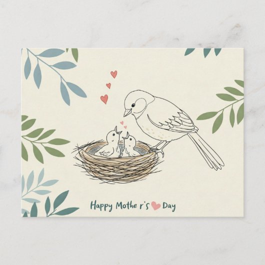 Gentle Wings: Eine Muttertagskarte Feiertagspostkarte (Vorderseite)