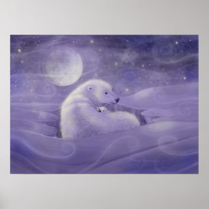 Gentle Winter Polar Bären Art Poster Print