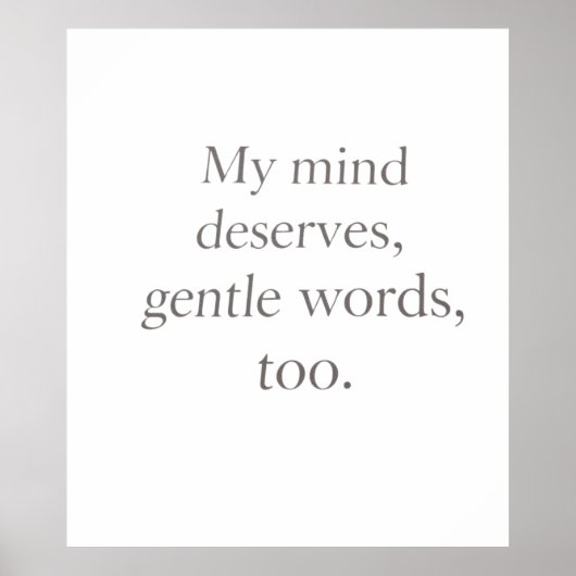 Gentle Words Self-Care Quote Poster (Vorne)