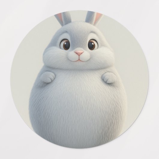 Gentle Zodiac Rabbit Cartoon Label Sticker (Design 2)