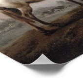 Gentleman an einem Pferd, der einen Falken beobach Poster (Ecke)