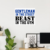 Gentleman and Beast Workout Motivation Poster (Heimbüro)