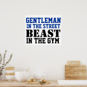 Gentleman and Beast Workout Motivation Poster (Küche)