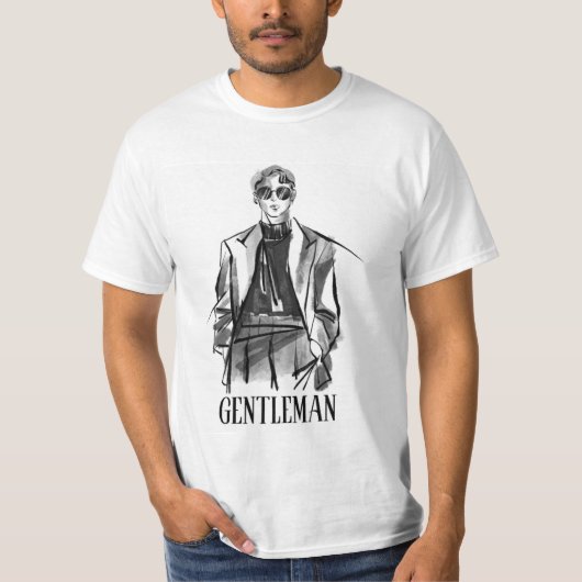 GENTLEMAN ATTITUDE SPAREN MÄNNER WEISSEN TSHIRT (Vorderseite)