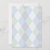 Gentleman Baby Dusche Raute Einladung (Rückseite)