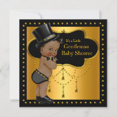 Gentleman Baby Shower Niedlich Boy Tophat Ethnisch Einladung (Vorderseite)