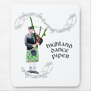 Gentleman Bagpiper in Green Kilt Mousepad