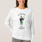 Gentleman Bagpiper in Green Kilt T-Shirt (Vorderseite)