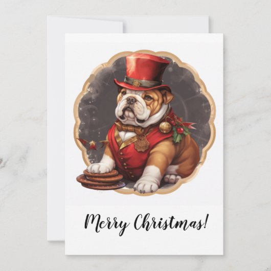 Gentleman Bulldog Weihnachtskarte Feiertagskarte (Vorderseite)