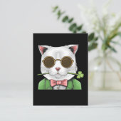 Gentleman Cat Kleeblatt Men Women St. Patrick's Da Postkarte (Stehend Vorderseite)