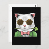 Gentleman Cat Kleeblatt Men Women St. Patrick's Da Postkarte (Vorne/Hinten)