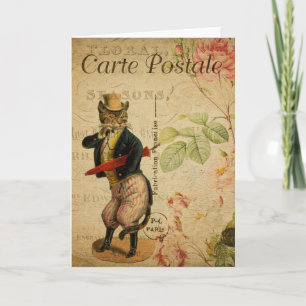 Gentleman Cat Vintag French Postcard Card Karte