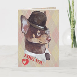 Gentleman Chihuahua Dog I Dig You Feiertagskarte