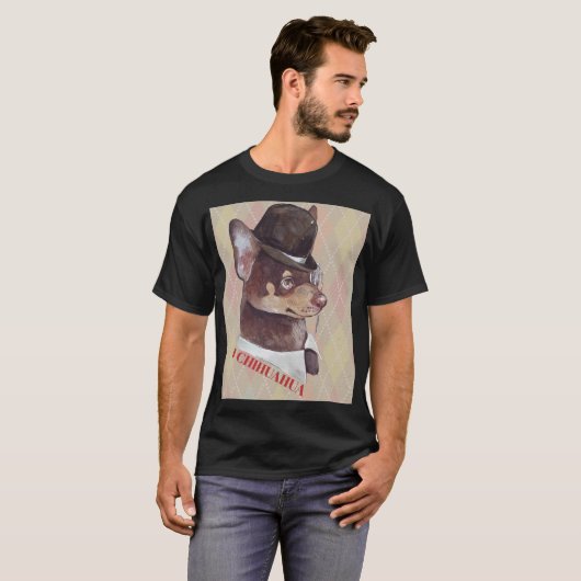 Gentleman Chihuahua Dog T-Shirt (Vorne ganz)