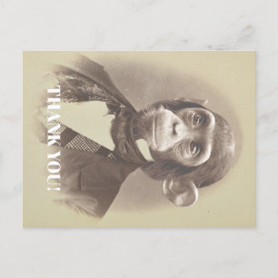 Gentleman Chimpanzee Sprichwort "Danke" Postkarte