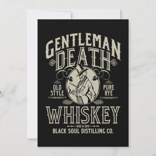 Gentleman Death Old Style Pure Rye Whiskey Dankeskarte (Vorderseite)