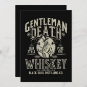 Gentleman Death Old Style Pure Rye Whiskey Dankeskarte (Vorne/Hinten)