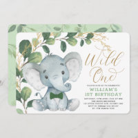 Gentleman Elephant Wild One Greenerie 1. Geburtsta