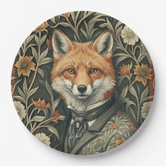 Gentleman Fox in Evening Attire Vintage Woodland Pappteller