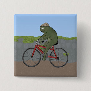 Gentleman Frog auf einem Fahrradknopf Button