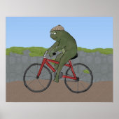 Gentleman Frog on a Bicycle Poster Print (Vorne)