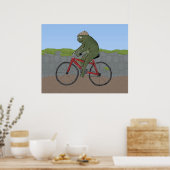 Gentleman Frog on a Bicycle Poster Print (Küche)