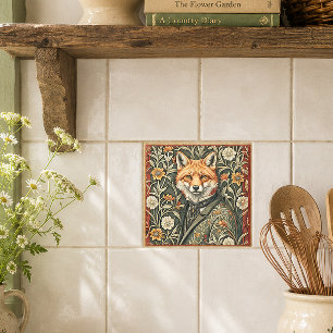 Gentleman Fuchs in Abendgarderobe Vintage Waldland Fliese