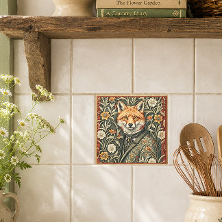 Gentleman Fuchs in Abendgarderobe Vintage Waldland Fliese