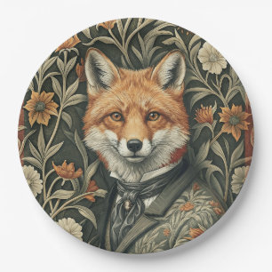 Gentleman Fuchs in Abendgarderobe Vintage Waldland Pappteller