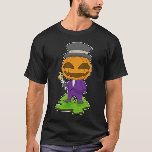 Gentleman Halloween Pumpkin Candle T-Shirt (Vorderseite)