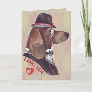 Gentleman Hound Hund I Dig You Feiertagskarte