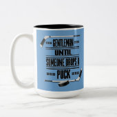 Gentleman Ice Hockey Spaß Blue Zweifarbige Tasse (Links)