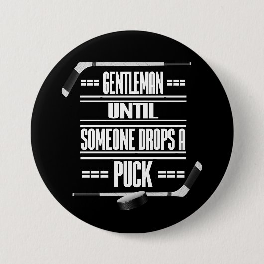 Gentleman Ice Hockey Spaß Button (Vorderseite)