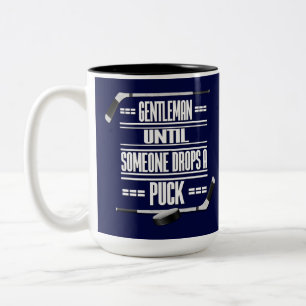 Gentleman Ice Hockey Spaß Navy Blue Zweifarbige Tasse