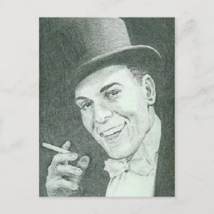 Gentleman in Top Hat Rauchen Zigarette Postkarte