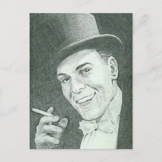Gentleman in Top Hat Rauchen Zigarette Postkarte (Vorderseite)