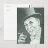 Gentleman in Top Hat Rauchen Zigarette Postkarte (Vorne/Hinten)